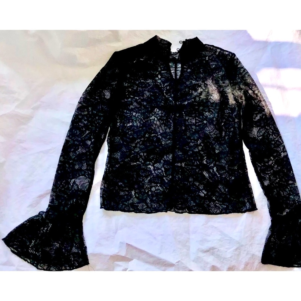 Urban OutfittersS-p Black Lace Top Bell Sleeves